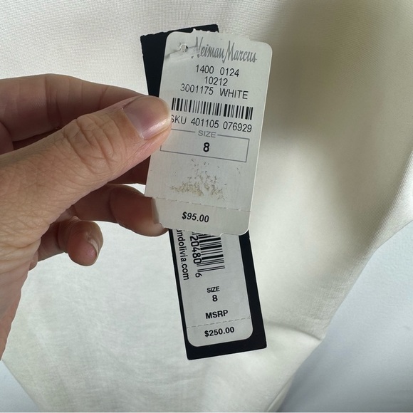 Alice + Olivia James Scoop Neck Body-Con Tank Dress Size 8 Off White NEW - Picture 9 of 12